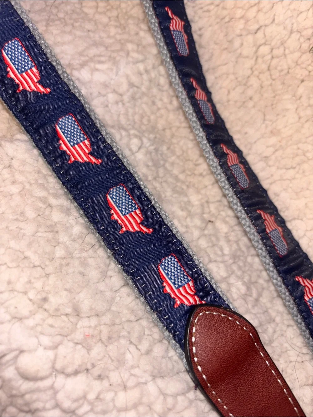 Simply Southern USA American Flag Belt Mens Size 34 Leather Patriotic